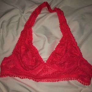 VICTORIA’S SECRET-neon pink lace bralette